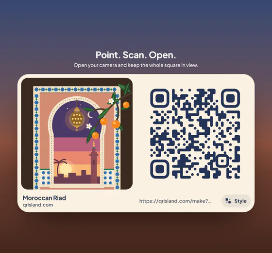 The flat, print-ready menu QR code on a card